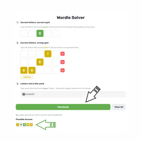 Click Find Words button